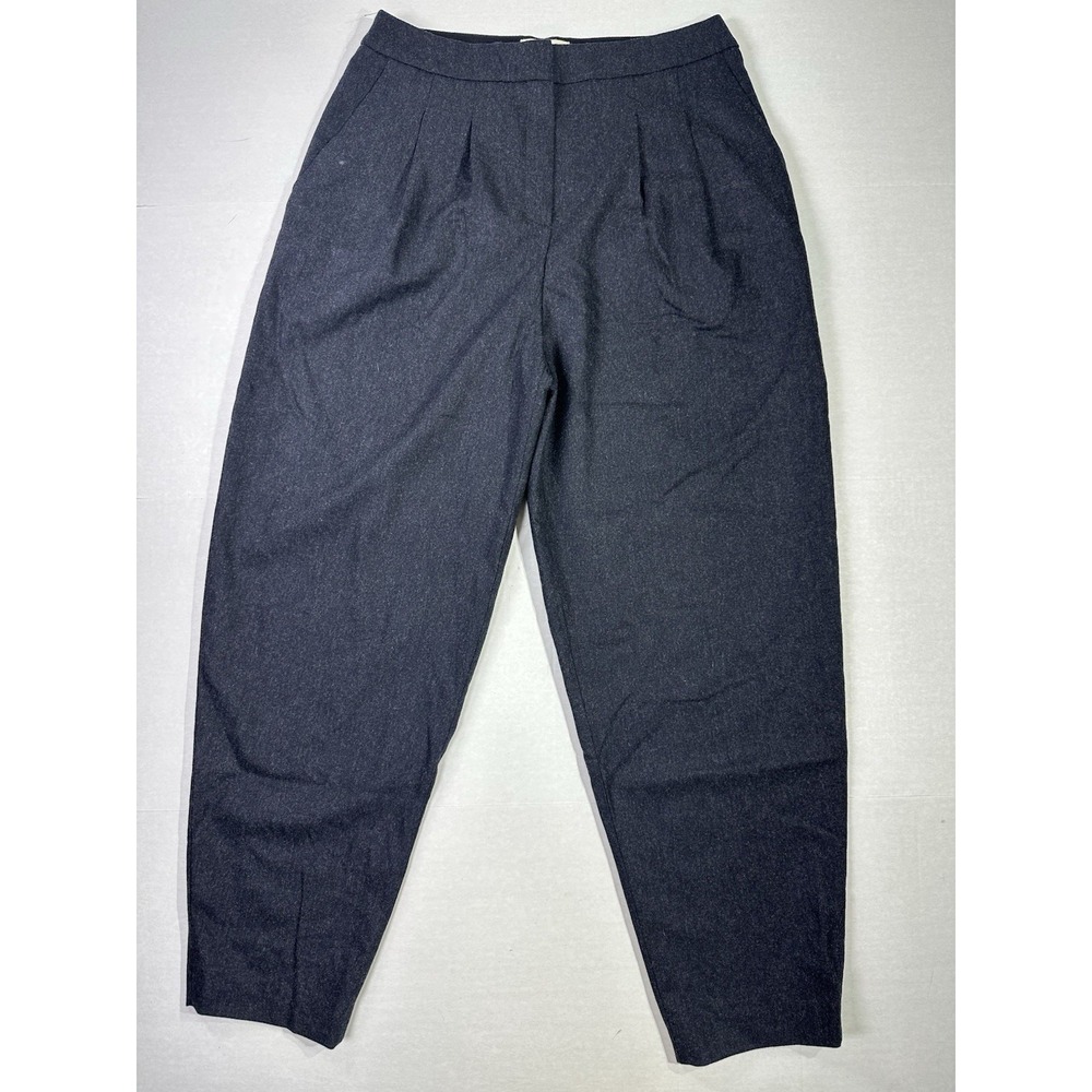 Loulou Studio FARINA Wool Cashmere Pants Womens Size M Tapered Pleated Navy